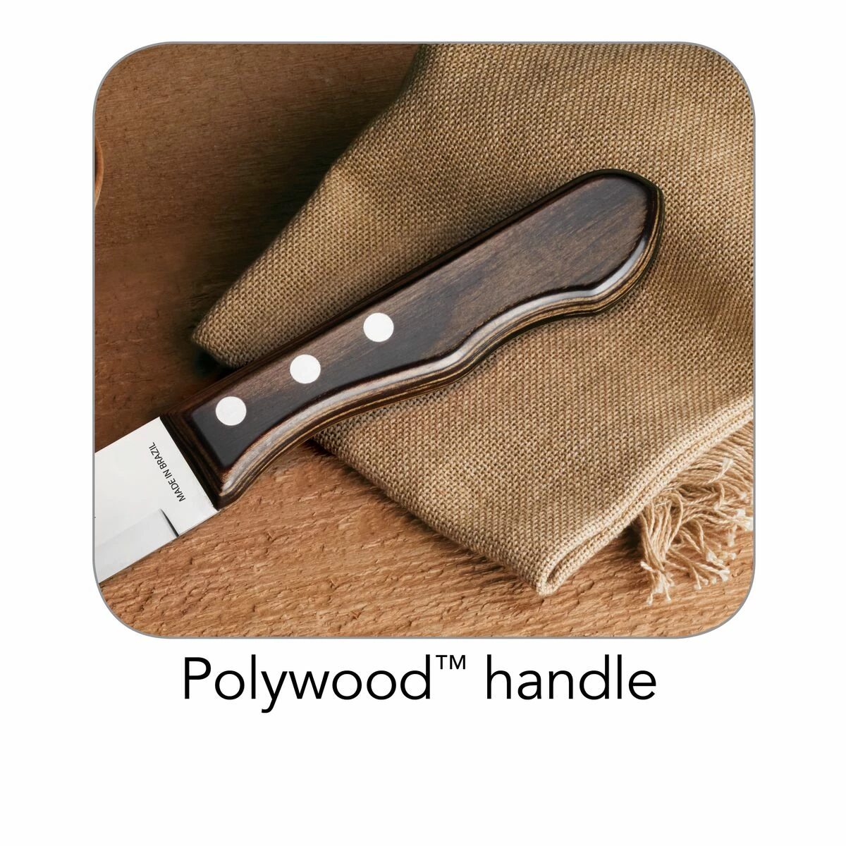 Tramontina Churrasco BBQ 8 Pc Jumbo Polywood Steak Knife Set 4 Tramontina Churrasco BBQ 8 Pc Jumbo Polywood Steak Knife Set - Image 4