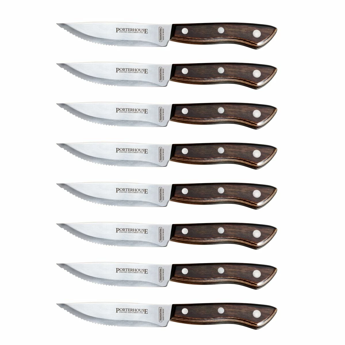Tramontina Porterhouse 8 Pc Steak Knife Set - Pointed 3 Tramontina Porterhouse 8 Pc Steak Knife Set - Pointed - Image 3