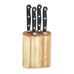 Tramontina Forged 5 Pc Deluxe Steak Knife Set With Hardwood Counter Block