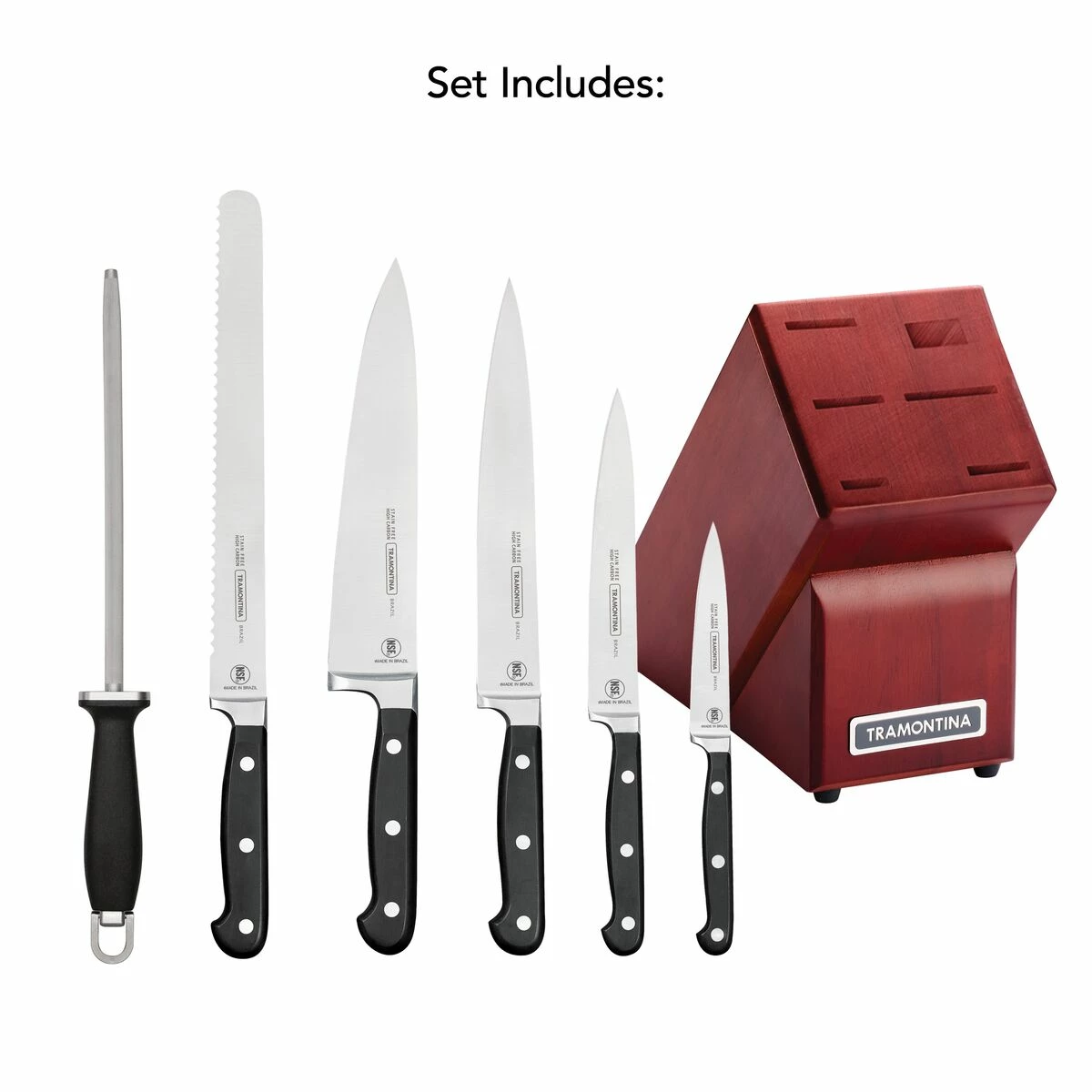 Tramontina Forged 7 Pc Knife Set With Hardwood Counter Block 2 Tramontina Forged 7 Pc Knife Set With Hardwood Counter Block - Image 2