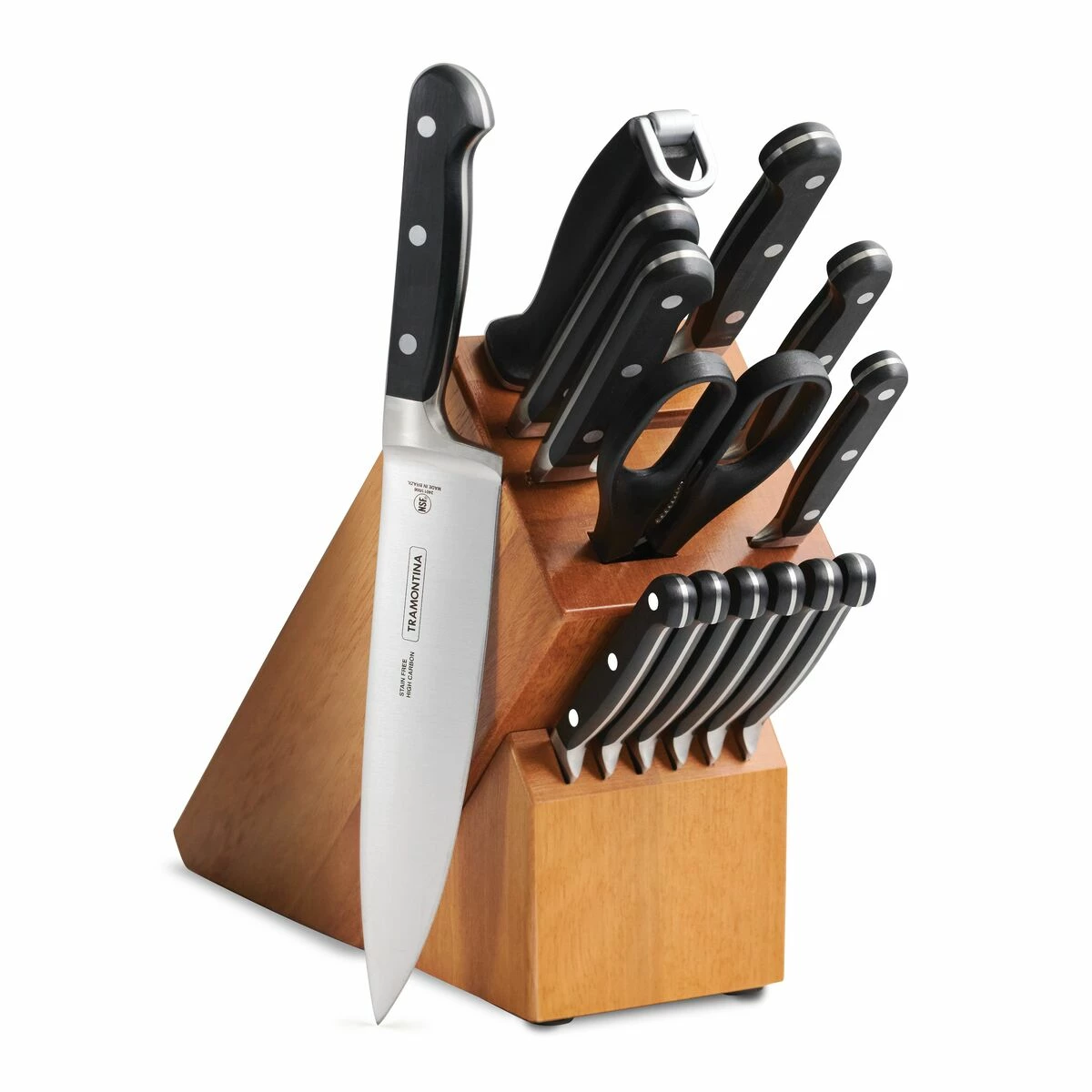 Tramontina Forged 15 Pc Cutlery/Steak Knife Set With Hardwood Counter Block 2 Tramontina Forged 15 Pc Cutlery/Steak Knife Set With Hardwood Counter Block - Image 2