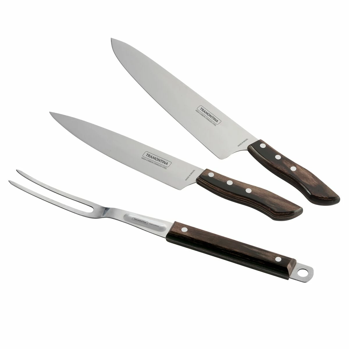 Tramontina Churrasco BBQ 3 Pc Chef Knives And Grill Fork Set 6 Tramontina Churrasco BBQ 3 Pc Chef Knives And Grill Fork Set - Image 6