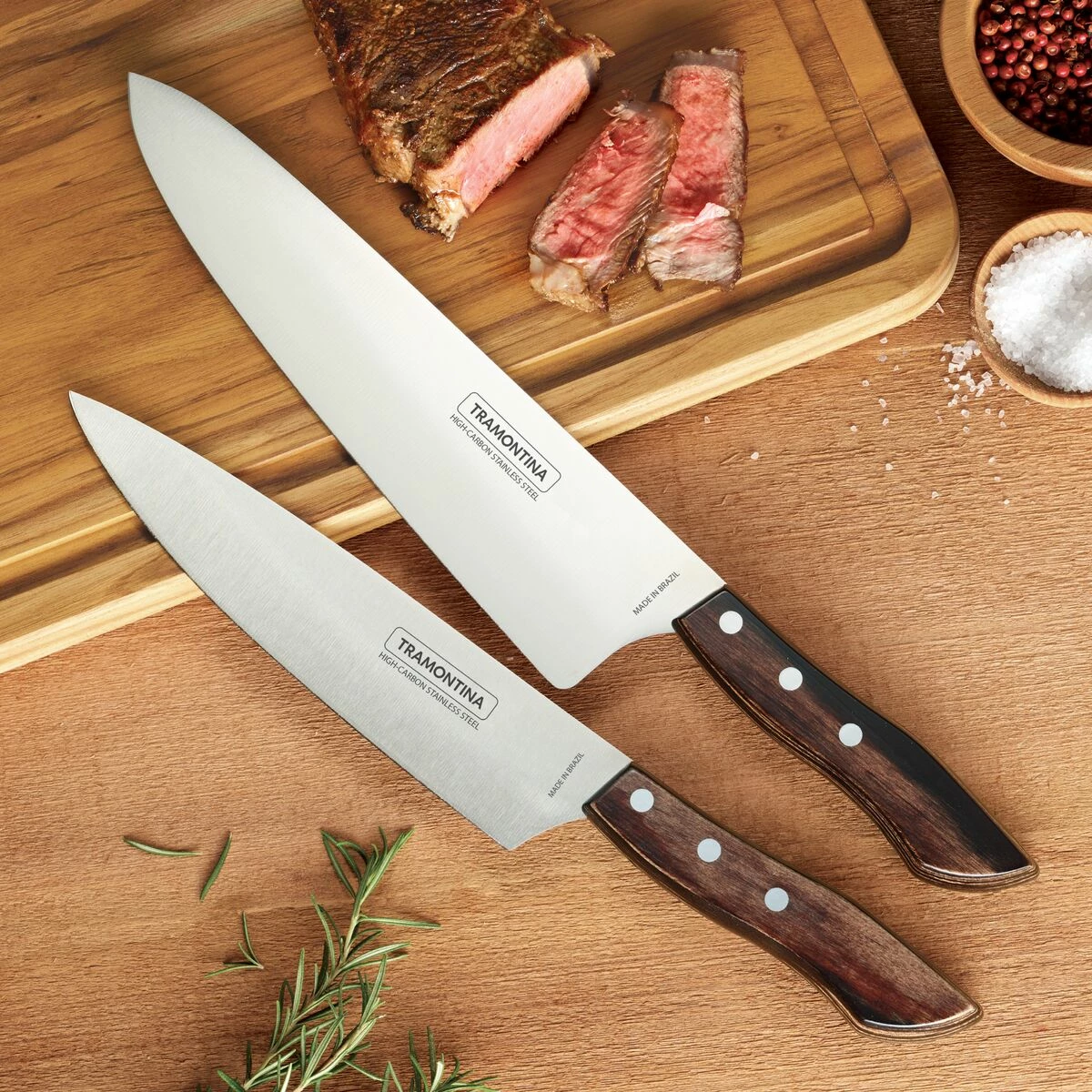Tramontina Churrasco BBQ 3 Pc Chef Knives And Grill Fork Set 2 Tramontina Churrasco BBQ 3 Pc Chef Knives And Grill Fork Set - Image 2