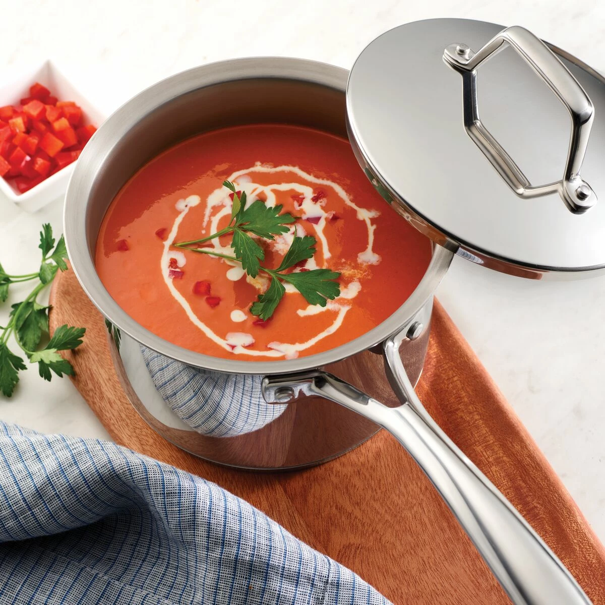 Tramontina 1.5 Qt Prima Stainless Steel Covered Sauce Pan 1 Tramontina 1.5 Qt Prima Stainless Steel Covered Sauce Pan