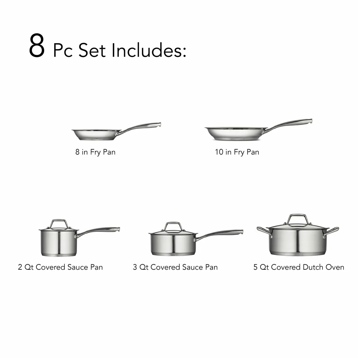 Tramontina Prima 8 Pc Stainless Steel Cookware Set 14 Tramontina Prima 8 Pc Stainless Steel Cookware Set - Image 14