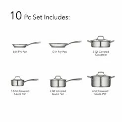 Tramontina Prima 10 Pc Stainless Steel Cookware Set 27 Tramontina Prima 10 Pc Stainless Steel Cookware Set -Deals Tramontina Store 80101202IXI001G