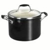Tramontina 6 Qt Ceramic Covered Stock Pot - Black