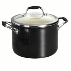 Tramontina 6 Qt Ceramic Covered Stock Pot - Black