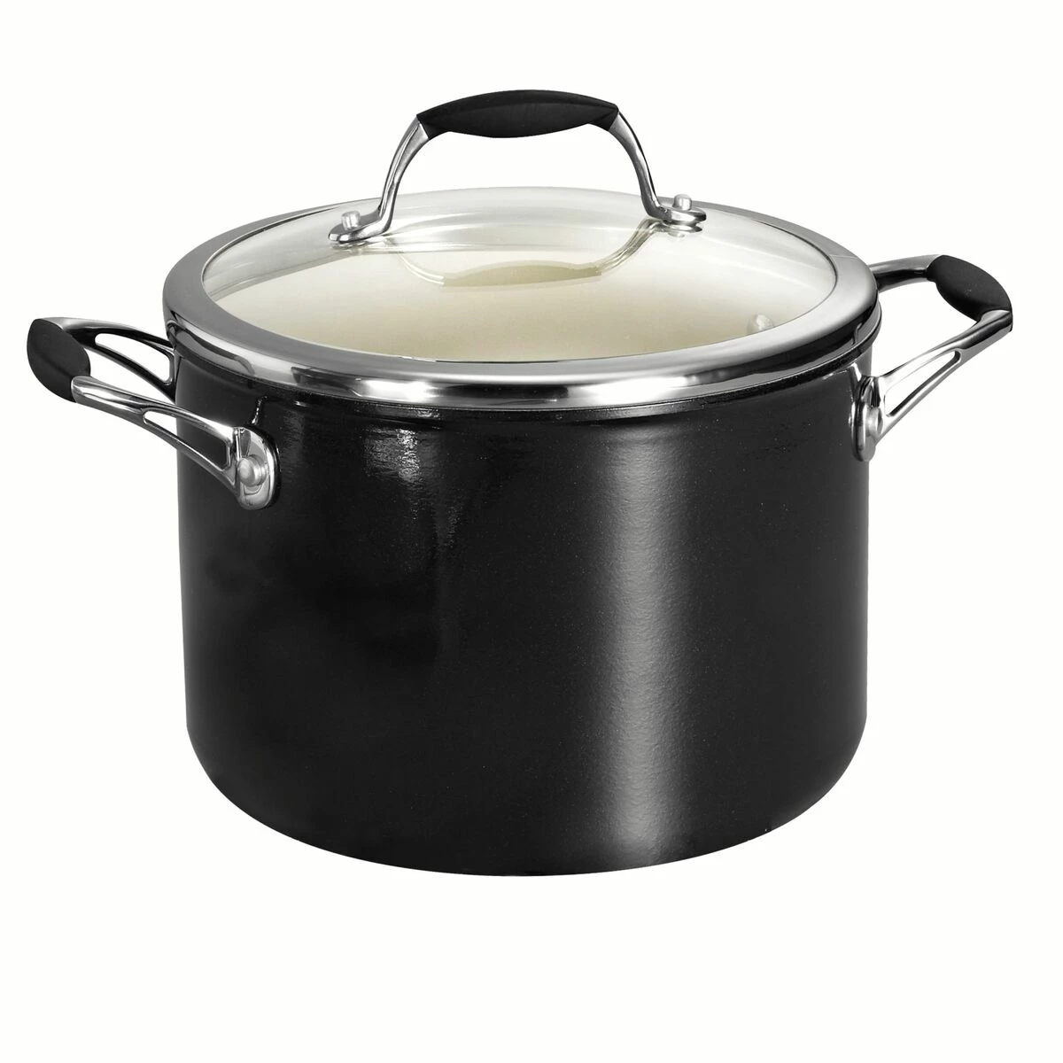 Tramontina 6 Qt Ceramic Covered Stock Pot - Black 1 Tramontina 6 Qt Ceramic Covered Stock Pot - Black