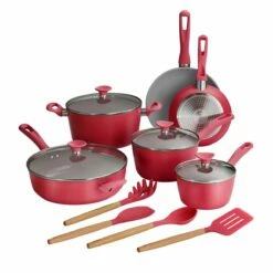 Tramontina 14 Pc Ceramic Induction-Ready Cookware Set - Red 13 Tramontina 14 Pc Ceramic Induction-Ready Cookware Set - Red -Deals Tramontina Store 80110034IXM001G