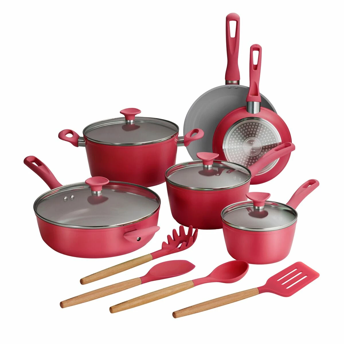 Tramontina 14 Pc Ceramic Induction-Ready Cookware Set - Red 7 Tramontina 14 Pc Ceramic Induction-Ready Cookware Set - Red - Image 7