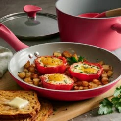 Tramontina 14 Pc Ceramic Induction-Ready Cookware Set - Red 12 Tramontina 14 Pc Ceramic Induction-Ready Cookware Set - Red -Deals Tramontina Store 80110034IXM002G