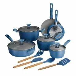 Tramontina 14 Pc Ceramic Induction-Ready Cookware Set - Blue 18 Tramontina 14 Pc Ceramic Induction-Ready Cookware Set - Blue -Deals Tramontina Store 80110035IXM001G