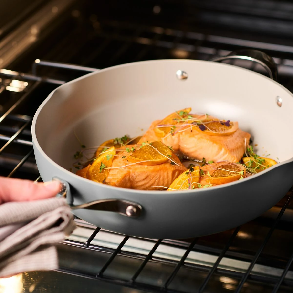 Tramontina All In One Plus Pan, 5 Qt Ceramic Non Stick - Mustard Yellow 4 Tramontina All In One Plus Pan, 5 Qt Ceramic Non Stick - Mustard Yellow - Image 4