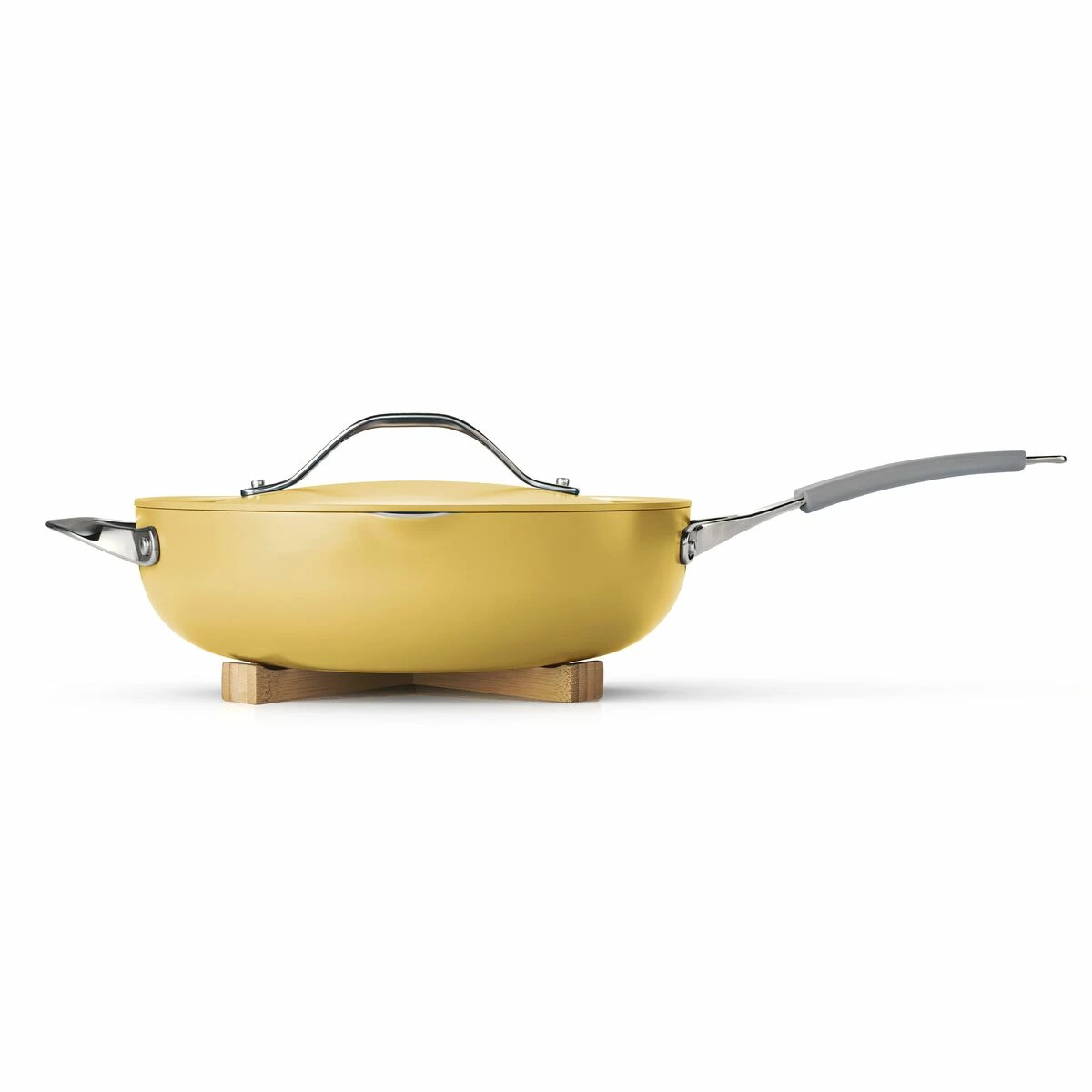 Tramontina All In One Plus Pan, 5 Qt Ceramic Non Stick - Mustard Yellow 3 Tramontina All In One Plus Pan, 5 Qt Ceramic Non Stick - Mustard Yellow - Image 3