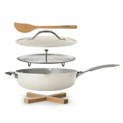 Tramontina All In One Plus Pan, 5 Qt Ceramic Non Stick - Parchment White 26 Tramontina All In One Plus Pan, 5 Qt Ceramic Non Stick - Parchment White -Deals Tramontina Store 80110083IXM001G