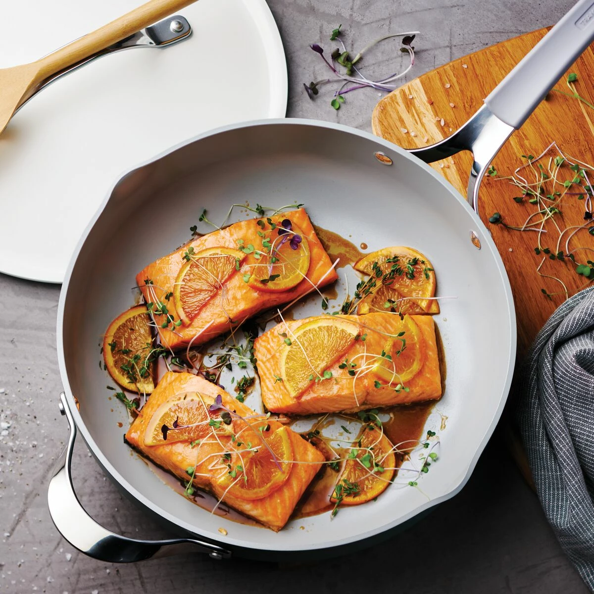 Tramontina All In One Plus Pan, 5 Qt Ceramic Non Stick - Parchment White 1 Tramontina All In One Plus Pan, 5 Qt Ceramic Non Stick - Parchment White