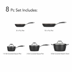 Tramontina 8 Pc Ceramic Cookware Set - Black 13 Tramontina 8 Pc Ceramic Cookware Set - Black -Deals Tramontina Store 80110200ANI001G