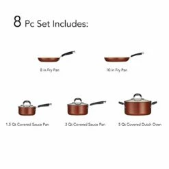Tramontina Ceramica 8 Pc Cookware Set - Metallic Copper 8 Tramontina Ceramica 8 Pc Cookware Set - Metallic Copper -Deals Tramontina Store 80110219IXI002G