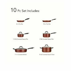Tramontina Ceramica 10 Pc Cookware Set - Metallic Copper 5 Tramontina Ceramica 10 Pc Cookware Set - Metallic Copper -Deals Tramontina Store 80110220IXI001G