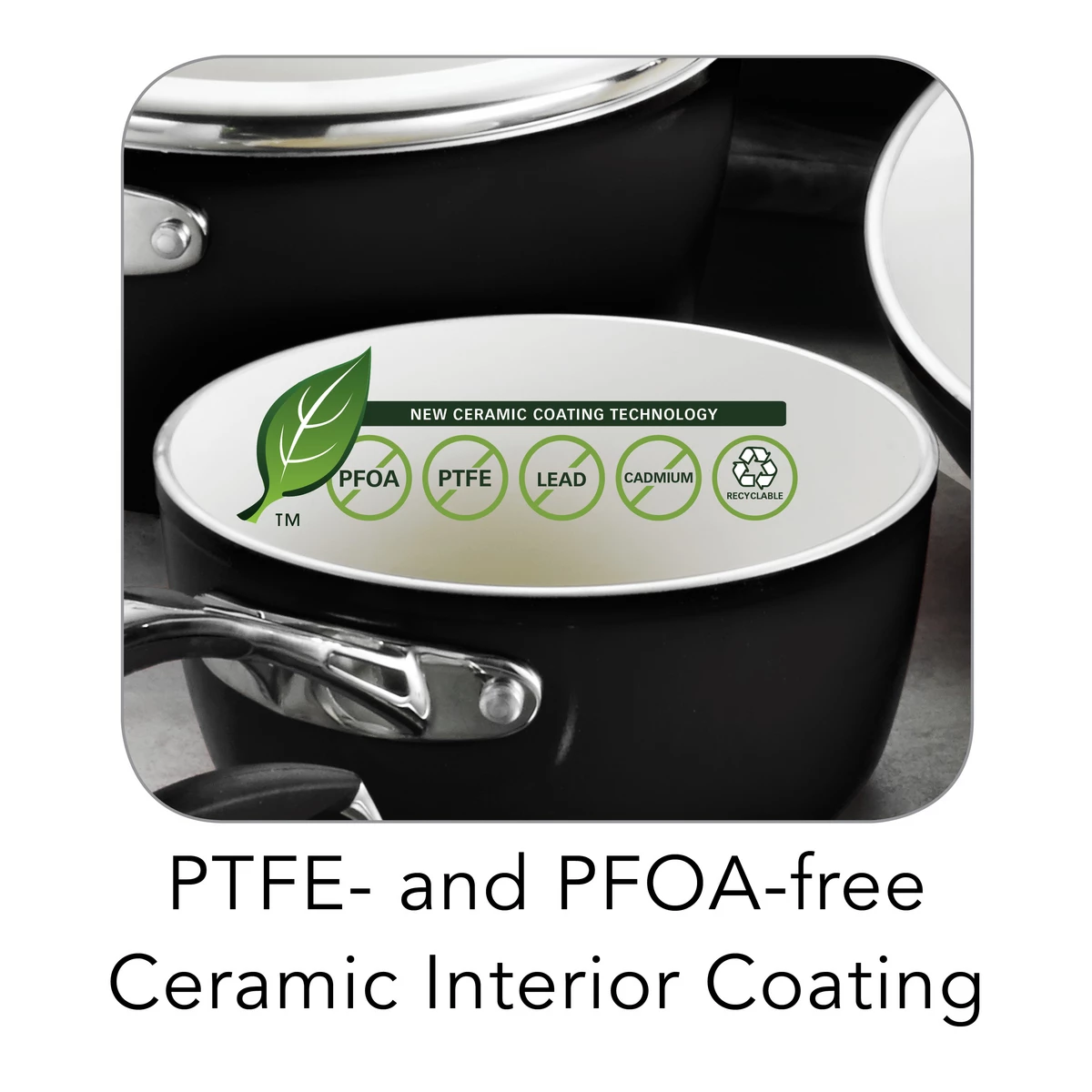 Tramontina 10 Pc Ceramic Cookware Set - Black 5 Tramontina 10 Pc Ceramic Cookware Set - Black - Image 5