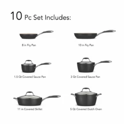 Tramontina 10 Pc Ceramic Cookware Set - Black 9 Tramontina 10 Pc Ceramic Cookware Set - Black -Deals Tramontina Store 80110525ANM005G