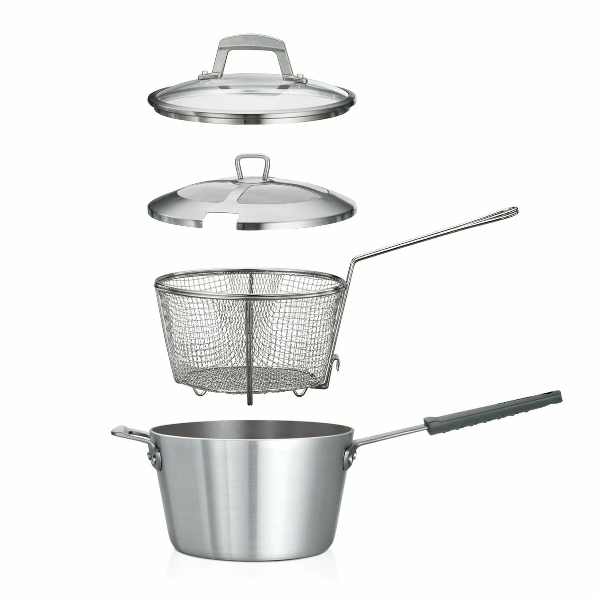 Tramontina 5.5 Qt Aluminum Nonstick Professional Fusion Covered Deep Fryer - Satin 3 Tramontina 5.5 Qt Aluminum Nonstick Professional Fusion Covered Deep Fryer - Satin - Image 3