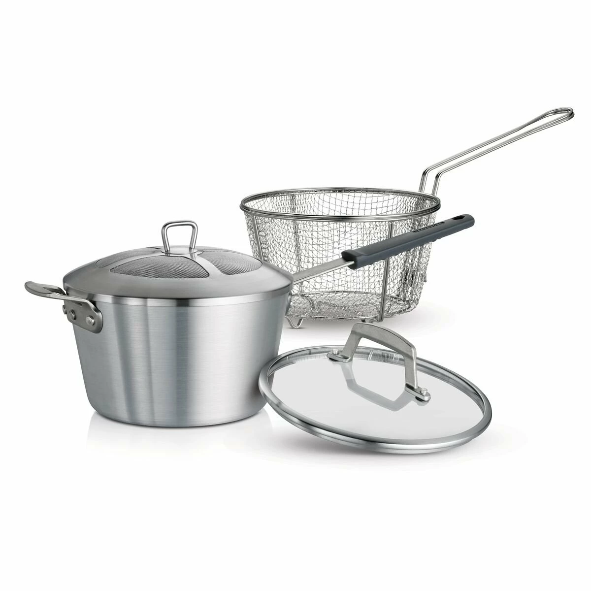 Tramontina 5.5 Qt Aluminum Nonstick Professional Fusion Covered Deep Fryer - Satin 2 Tramontina 5.5 Qt Aluminum Nonstick Professional Fusion Covered Deep Fryer - Satin - Image 2