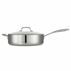 Tramontina 6 Qt Tri-Ply Clad Stainless Steel Covered Deep Sauté Pan - Glass Lids -Deals Tramontina Store 80116030IXM001G