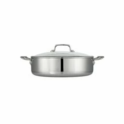 Tramontina Tri-Ply Clad 6 Qt Stainless Steel Covered Braiser - Glass Lid 13 Tramontina Tri-Ply Clad 6 Qt Stainless Steel Covered Braiser - Glass Lid -Deals Tramontina Store 80116031IXM001G