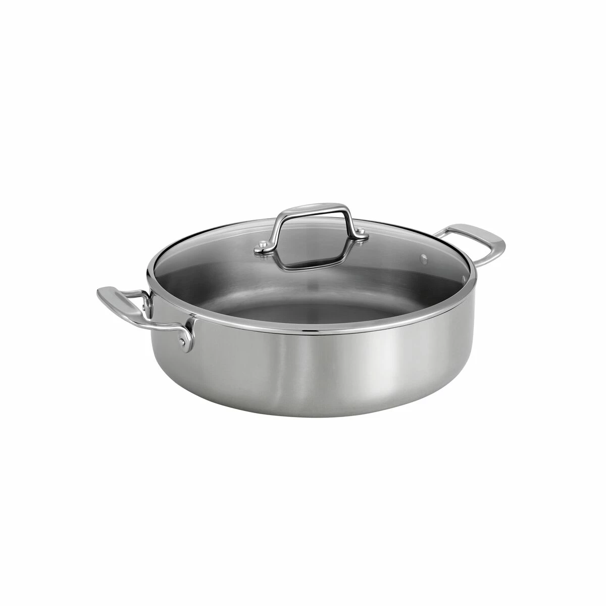 Tramontina Tri-Ply Clad 6 Qt Stainless Steel Covered Braiser - Glass Lid 2 Tramontina Tri-Ply Clad 6 Qt Stainless Steel Covered Braiser - Glass Lid - Image 2
