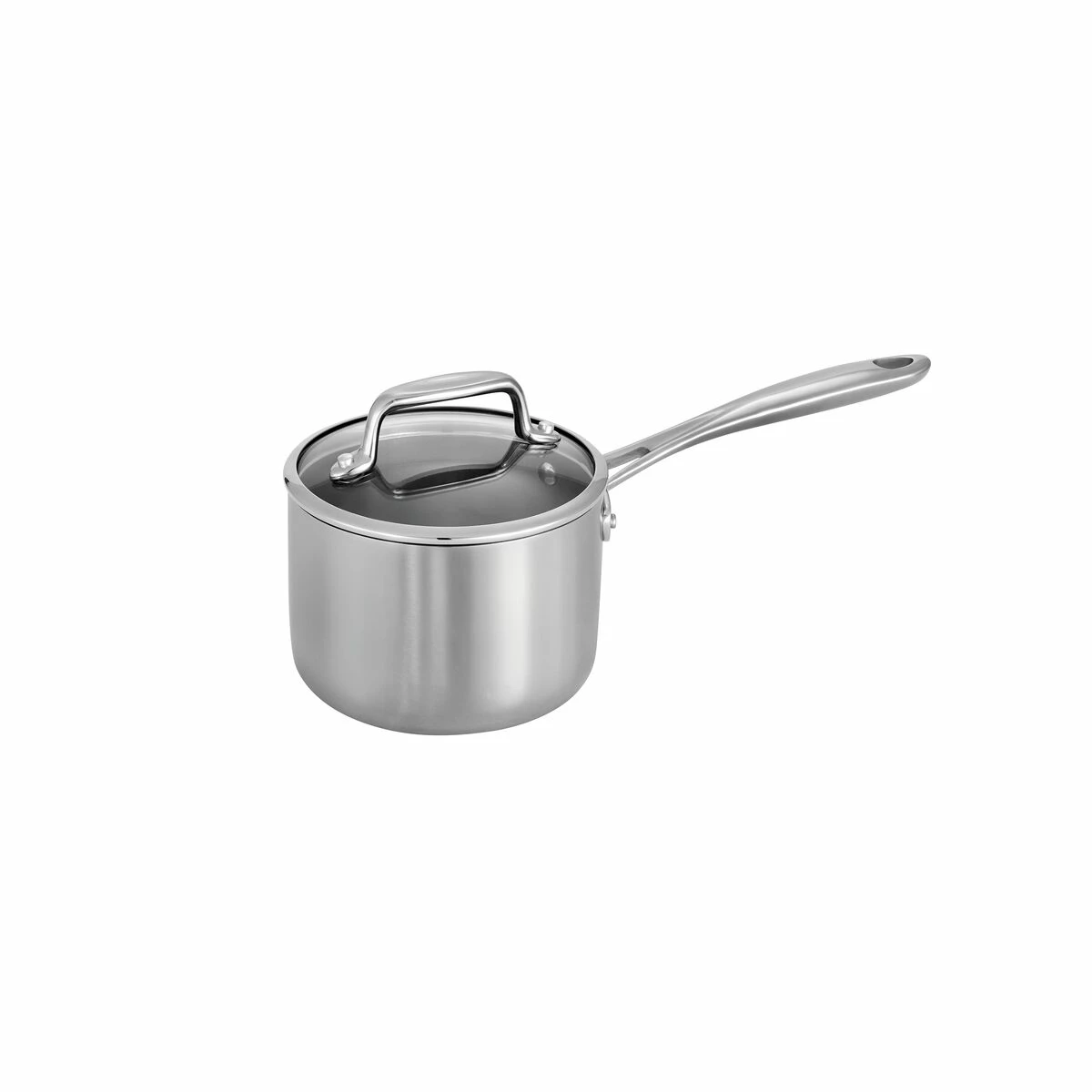 Tramontina Tri-Ply Clad 1.5 Qt Covered Stainless Steel Covered Sauce Pan - Glass Lid 2 Tramontina Tri-Ply Clad 1.5 Qt Covered Stainless Steel Covered Sauce Pan - Glass Lid - Image 2