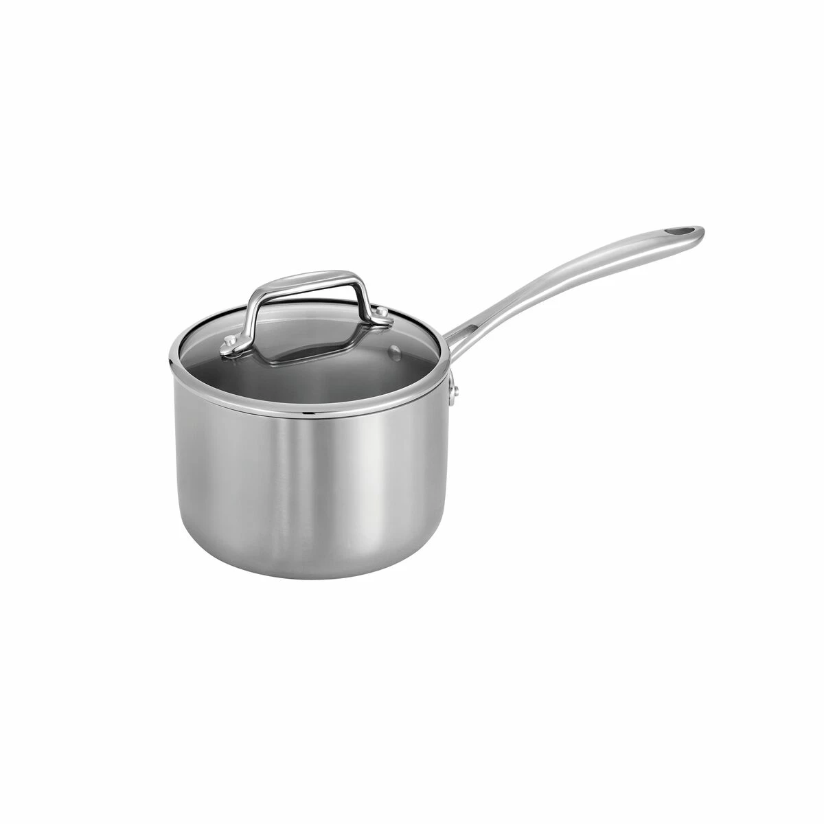 Tramontina Tri-Ply Clad 2 Qt Covered Stainless Steel Covered Sauce Pan - Glass Lid 2 Tramontina Tri-Ply Clad 2 Qt Covered Stainless Steel Covered Sauce Pan - Glass Lid - Image 2