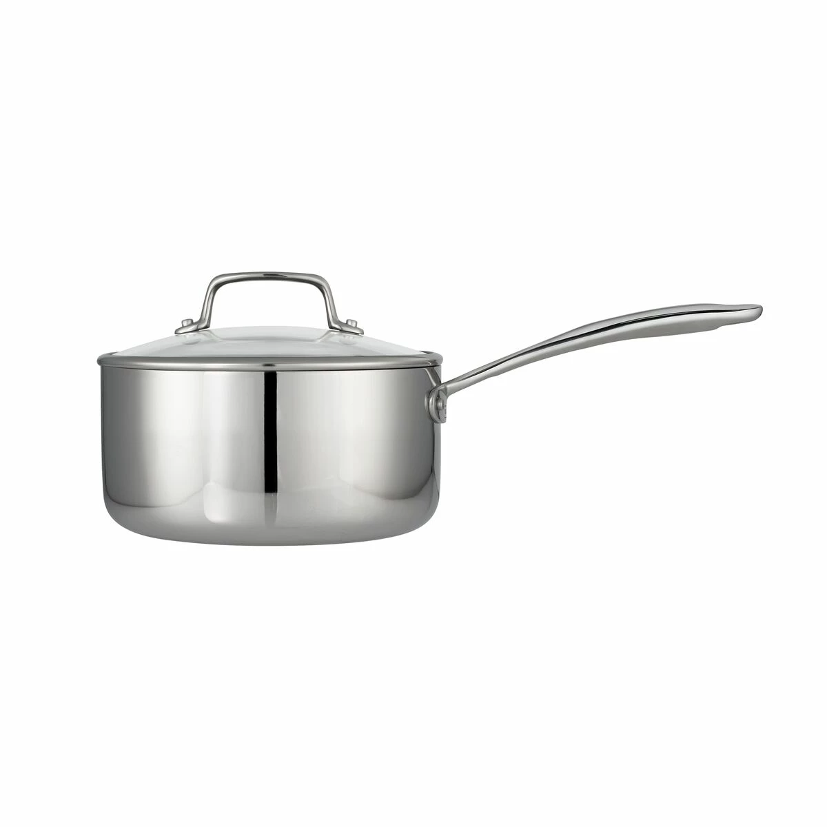 Tramontina Tri-Ply Clad 3 Qt Stainless Steel Covered Sauce Pan - Glass Lid 4 Tramontina Tri-Ply Clad 3 Qt Stainless Steel Covered Sauce Pan - Glass Lid - Image 4