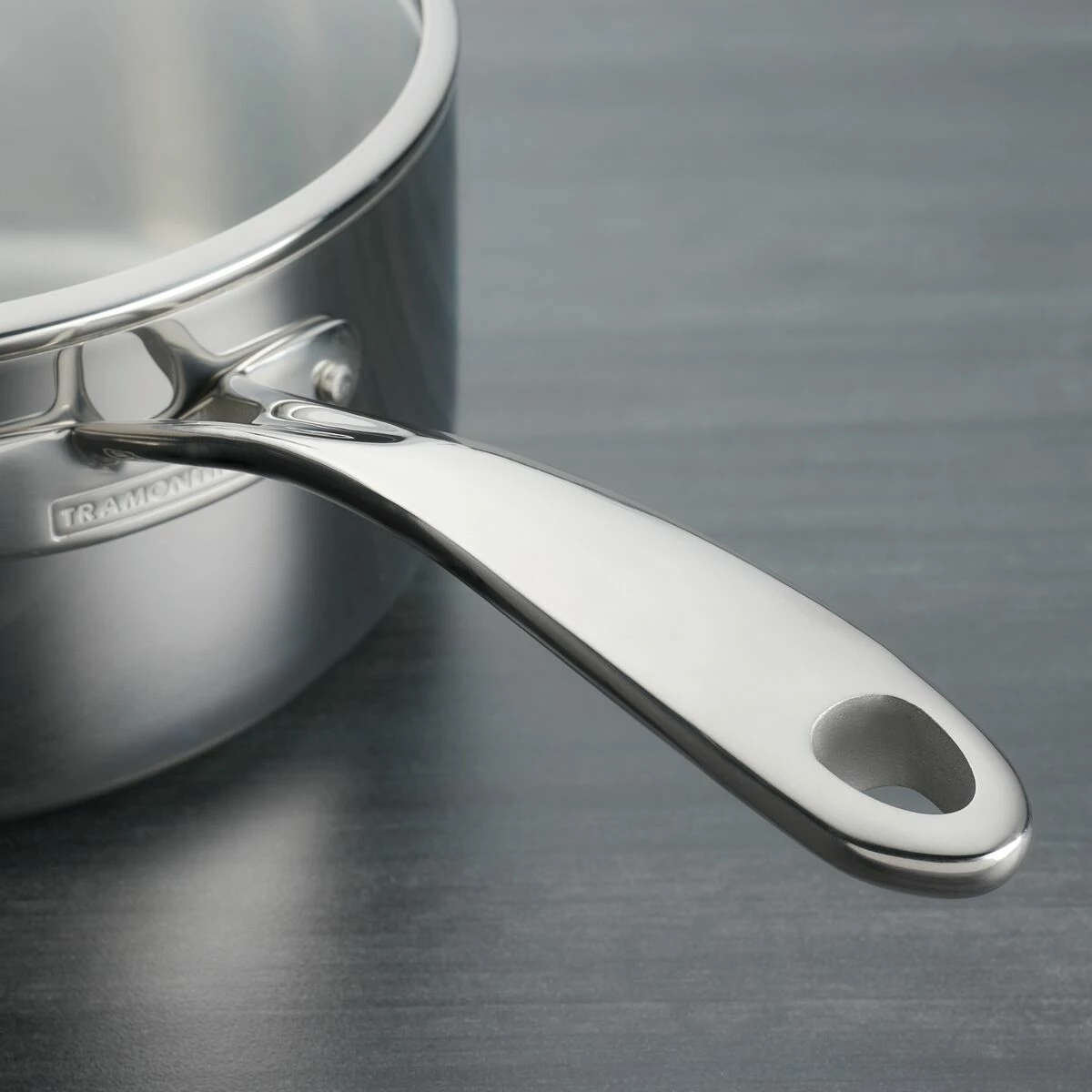 Tramontina Tri-Ply Clad 3 Qt Stainless Steel Covered Sauce Pan - Glass Lid 7 Tramontina Tri-Ply Clad 3 Qt Stainless Steel Covered Sauce Pan - Glass Lid - Image 7