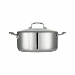 Tramontina Tri-Ply Clad 5 Qt Stainless Steel Covered Dutch Oven - Glass Lid 15 Tramontina Tri-Ply Clad 5 Qt Stainless Steel Covered Dutch Oven - Glass Lid -Deals Tramontina Store 80116037IXM001G