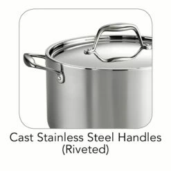 Tramontina 6 Qt Tri-Ply Clad Stainless Steel Covered Sauce Pot 8 Tramontina 6 Qt Tri-Ply Clad Stainless Steel Covered Sauce Pot -Deals Tramontina Store 80116040IXI001G