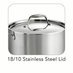 Tramontina 6 Qt Tri-Ply Clad Stainless Steel Covered Sauce Pot 9 Tramontina 6 Qt Tri-Ply Clad Stainless Steel Covered Sauce Pot -Deals Tramontina Store 80116040IXI002G