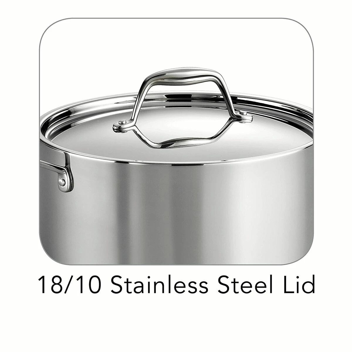 Tramontina 6 Qt Tri-Ply Clad Stainless Steel Covered Sauce Pot 4 Tramontina 6 Qt Tri-Ply Clad Stainless Steel Covered Sauce Pot - Image 4
