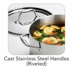 Tramontina 6 Qt Tri-Ply Clad Stainless Steel Covered Sauce Pot 11 Tramontina 6 Qt Tri-Ply Clad Stainless Steel Covered Sauce Pot -Deals Tramontina Store 80116040IXI003G