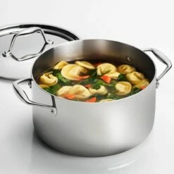 Tramontina 6 Qt Tri-Ply Clad Stainless Steel Covered Sauce Pot