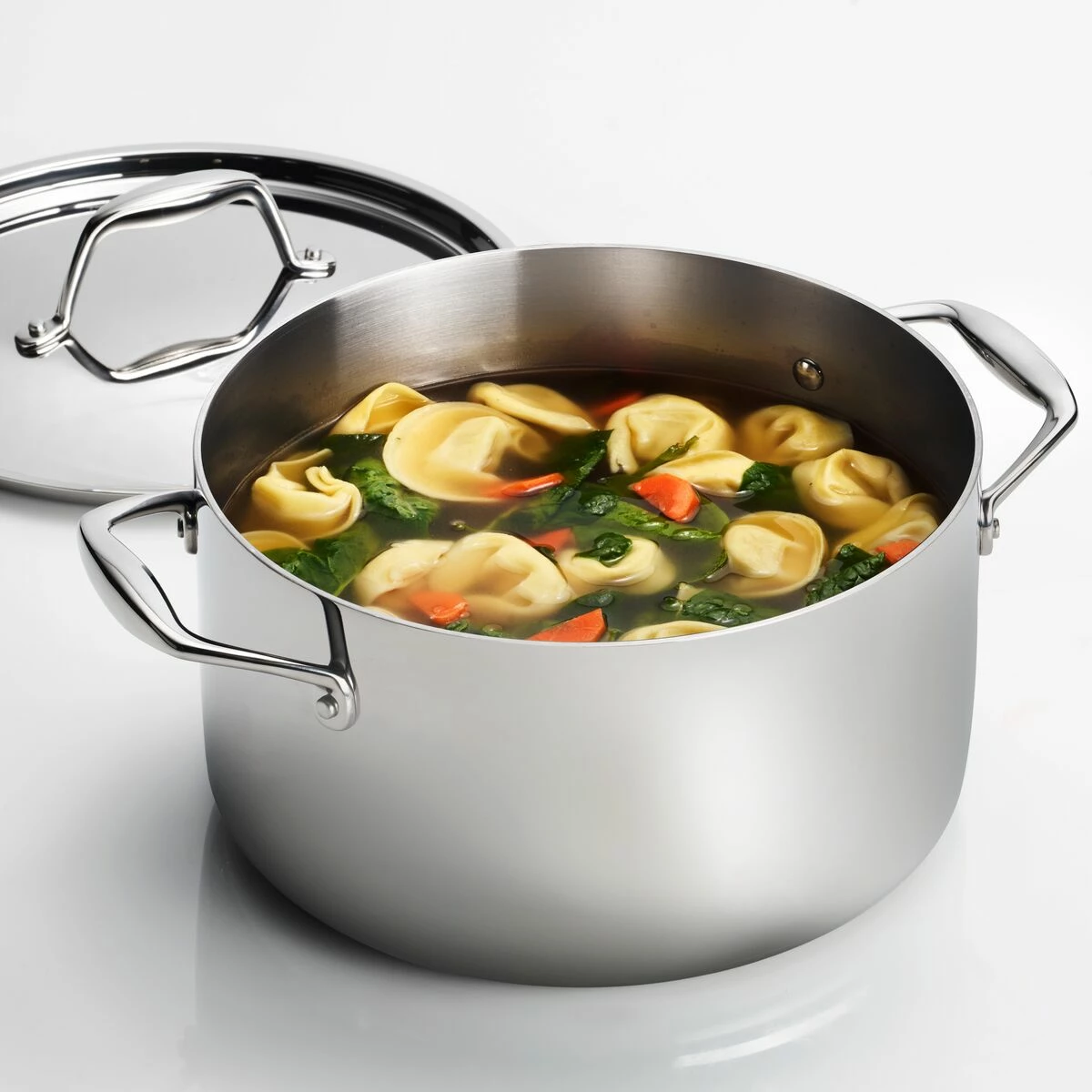 Tramontina 6 Qt Tri-Ply Clad Stainless Steel Covered Sauce Pot 1 Tramontina 6 Qt Tri-Ply Clad Stainless Steel Covered Sauce Pot