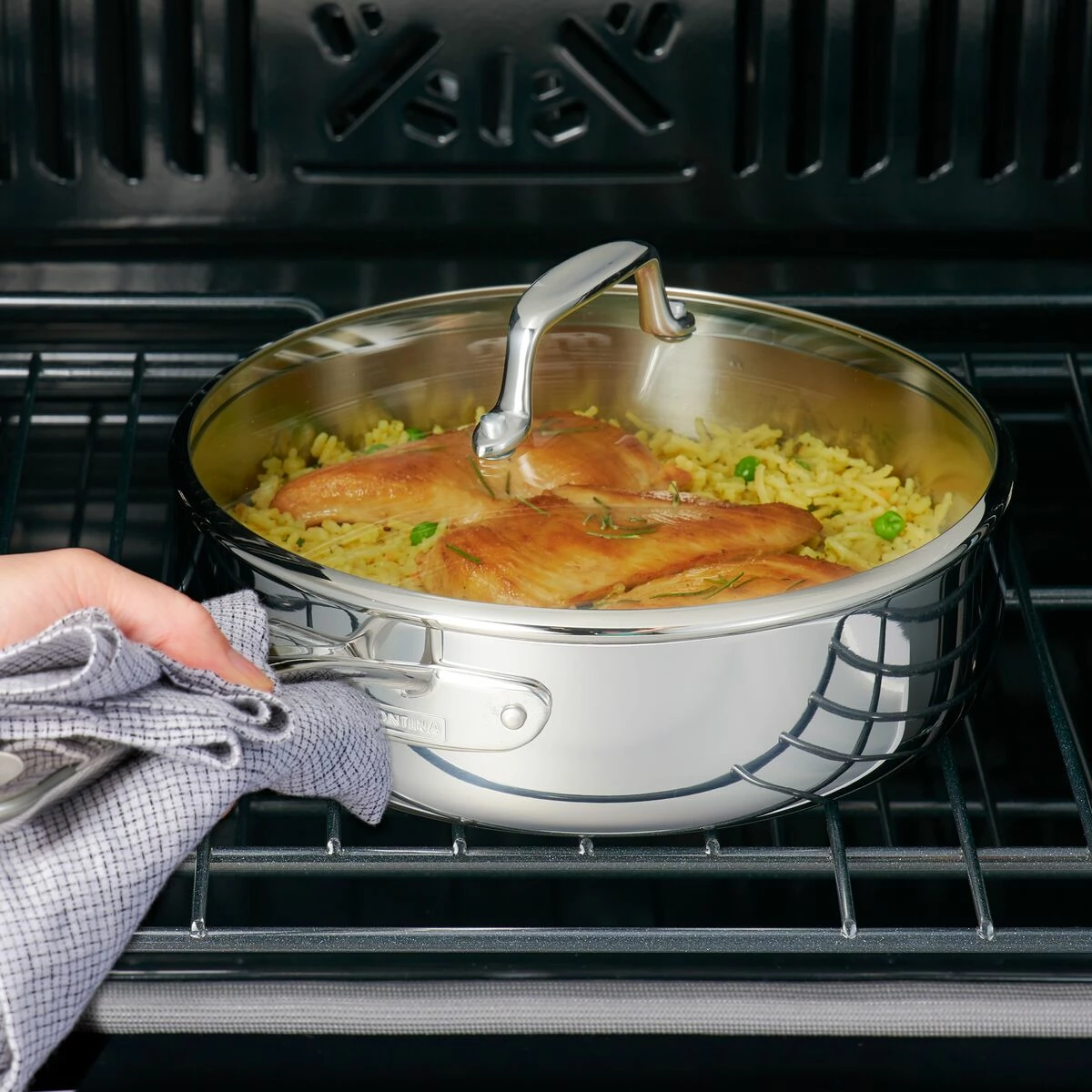 Tramontina Tri-Ply Clad 8 Pc Stainless Steel Cookware Set With Glass Lids 5 Tramontina Tri-Ply Clad 8 Pc Stainless Steel Cookware Set With Glass Lids - Image 5