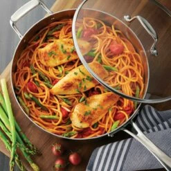 Tramontina Tri-Ply Clad 14 Pc Stainless Steel Cookware Set With Glass Lids 32 Tramontina Tri-Ply Clad 14 Pc Stainless Steel Cookware Set With Glass Lids -Deals Tramontina Store 80116056IXM002G