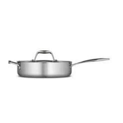 Tramontina 3 Qt Tri-Ply Clad Stainless Steel Covered Deep Sauté Pan 14 Tramontina 3 Qt Tri-Ply Clad Stainless Steel Covered Deep Sauté Pan -Deals Tramontina Store 80116058IXM002G