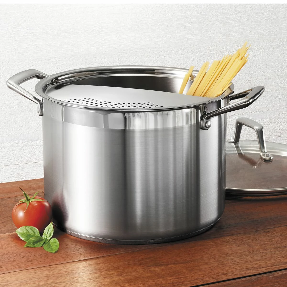 Tramontina 8 Qt Lock-n-Drain Stainless Steel Pasta Cooker 1 Tramontina 8 Qt Lock-n-Drain Stainless Steel Pasta Cooker