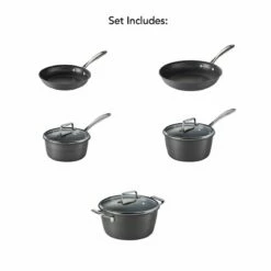 Tramontina Gourmet 8 Pc Hard Anodized Aluminum Nonstick Cookware Set -Deals Tramontina Store 80123572IXI008G