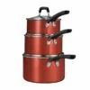 Tramontina 6 Pc Aluminum Stackable Sauce Pan Set - Metallic Red