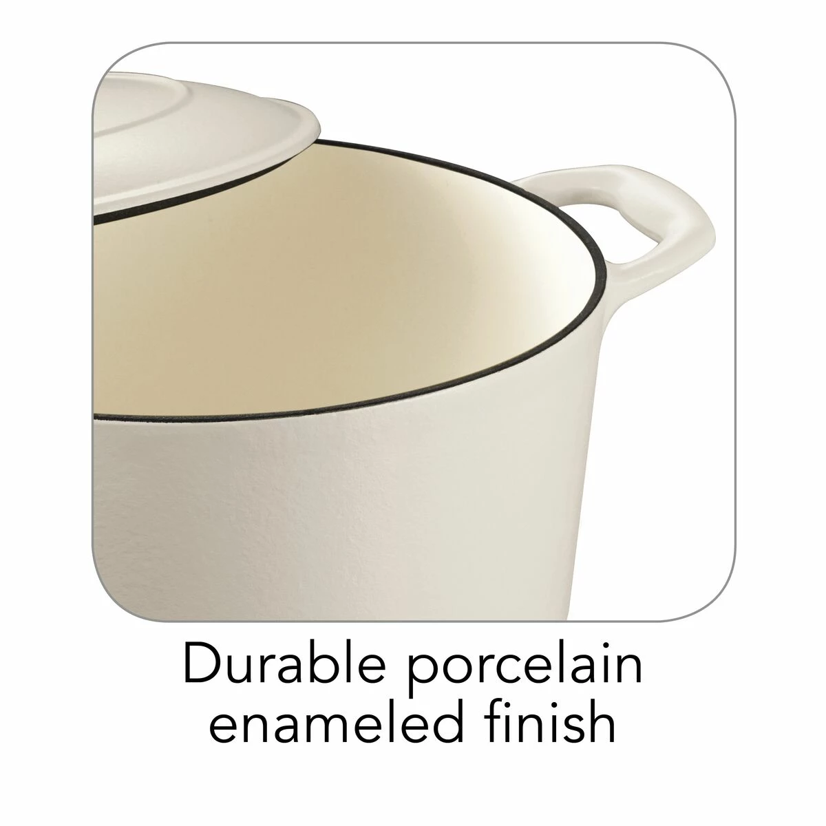Tramontina 5.5 Qt Enameled Cast-Iron Series 1000 Covered Round Dutch Oven - Matte White 8 Tramontina 5.5 Qt Enameled Cast-Iron Series 1000 Covered Round Dutch Oven - Matte White - Image 8