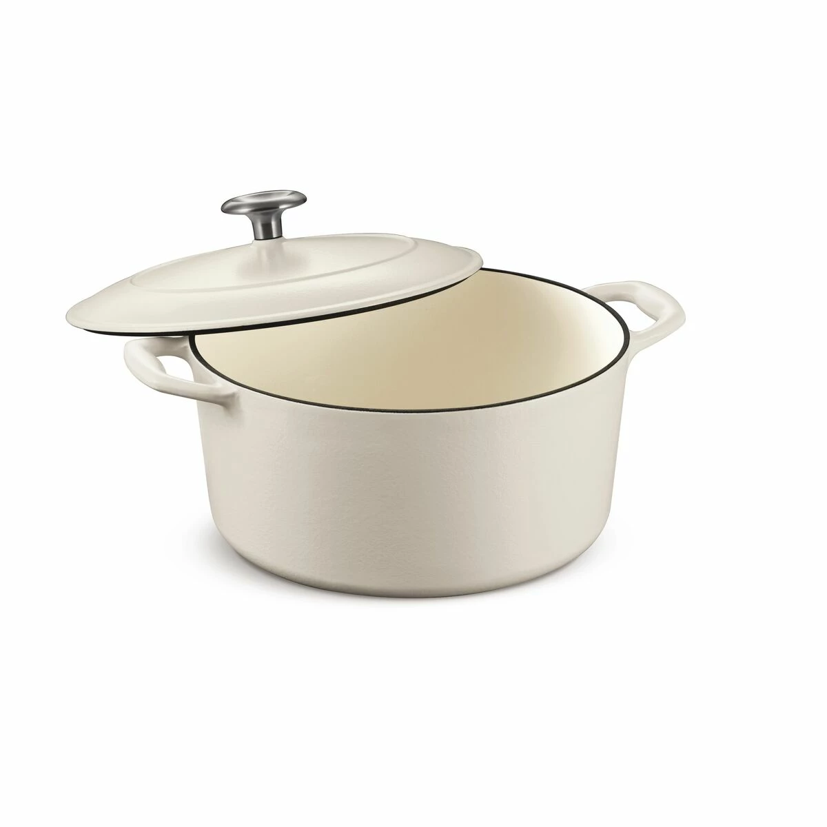 Tramontina 5.5 Qt Enameled Cast-Iron Series 1000 Covered Round Dutch Oven - Matte White 2 Tramontina 5.5 Qt Enameled Cast-Iron Series 1000 Covered Round Dutch Oven - Matte White - Image 2